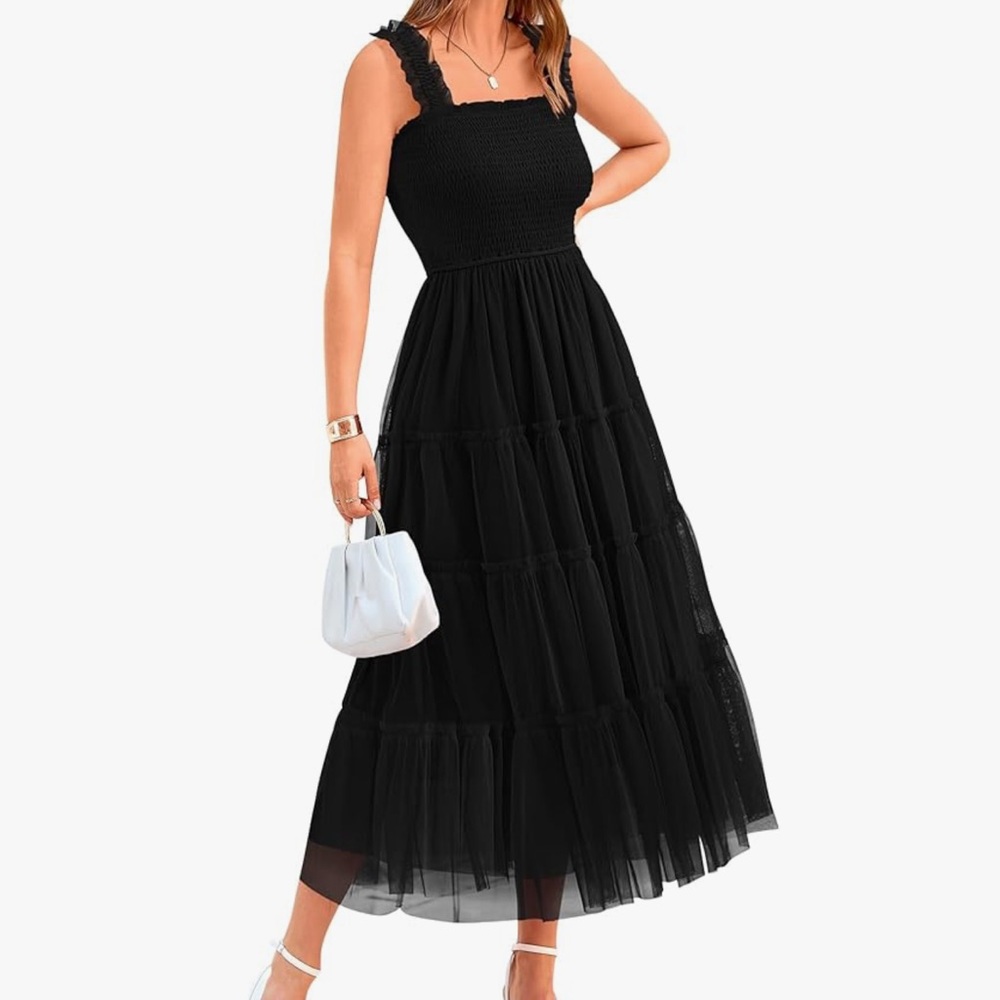 Amazon Black Tiered tulle  dress